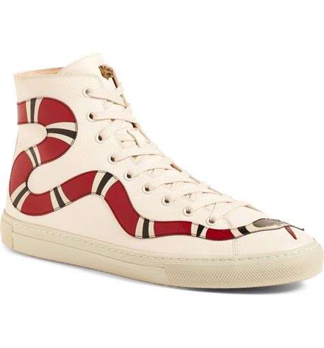 gucci leather hi top sneaker|Gucci snake high top sneakers.